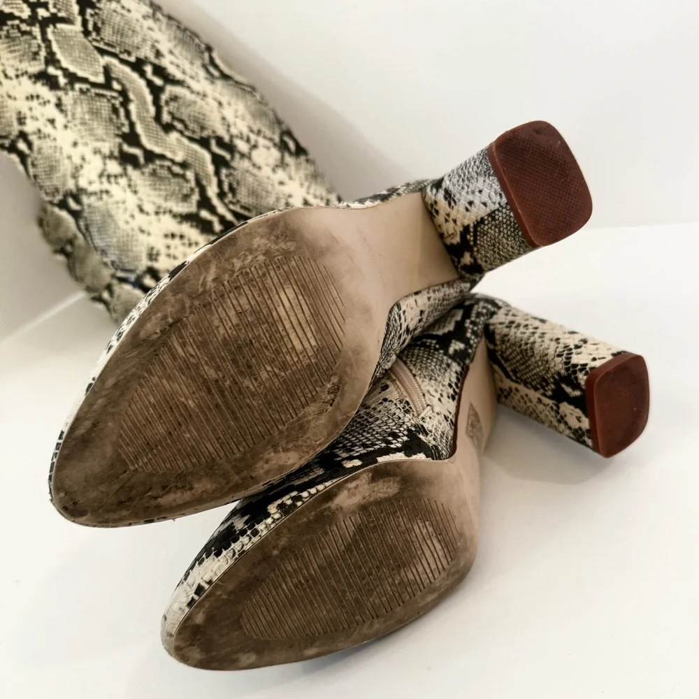 Pretty Little Thing Faux Snake Knee High Boots - Picture 11 of 11